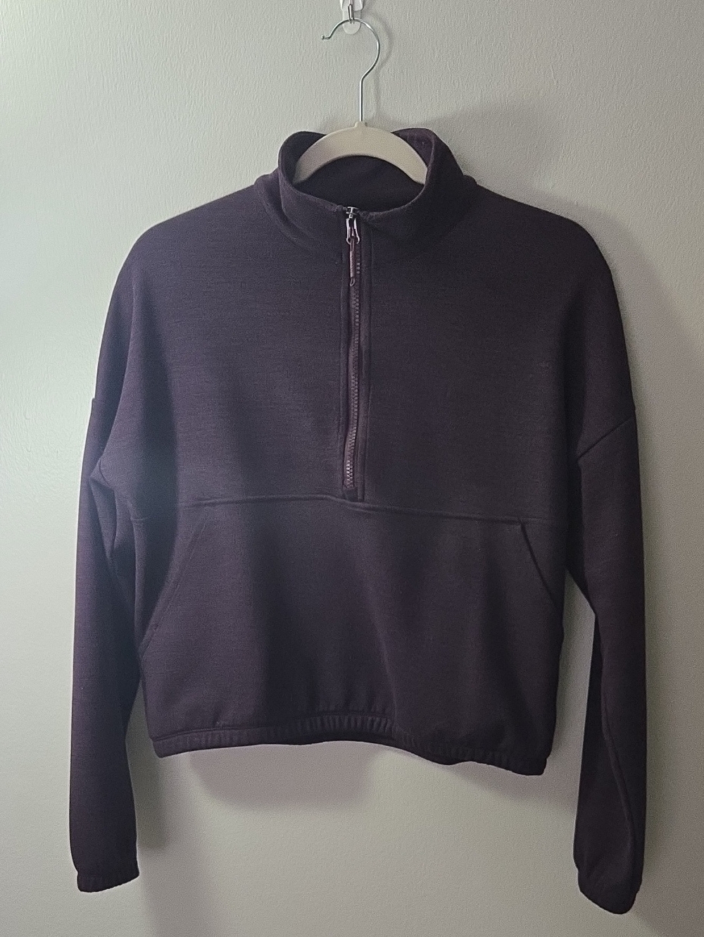 Half-Zip Women's Pullover Sweater in Deep Plum